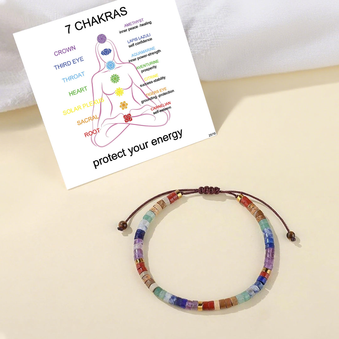 Seven Chakra Natural Healing Crystal Bracelet