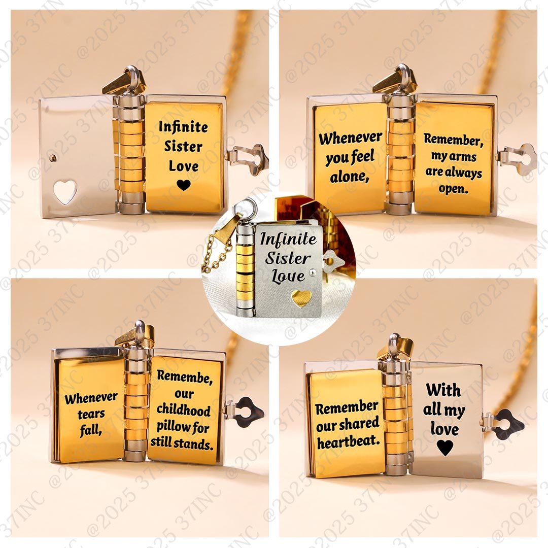 For Sisters- Infinite Sister Love Book Necklace