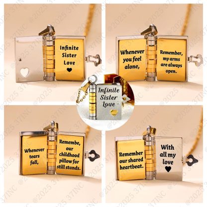 For Sisters- Infinite Sister Love Book Necklace