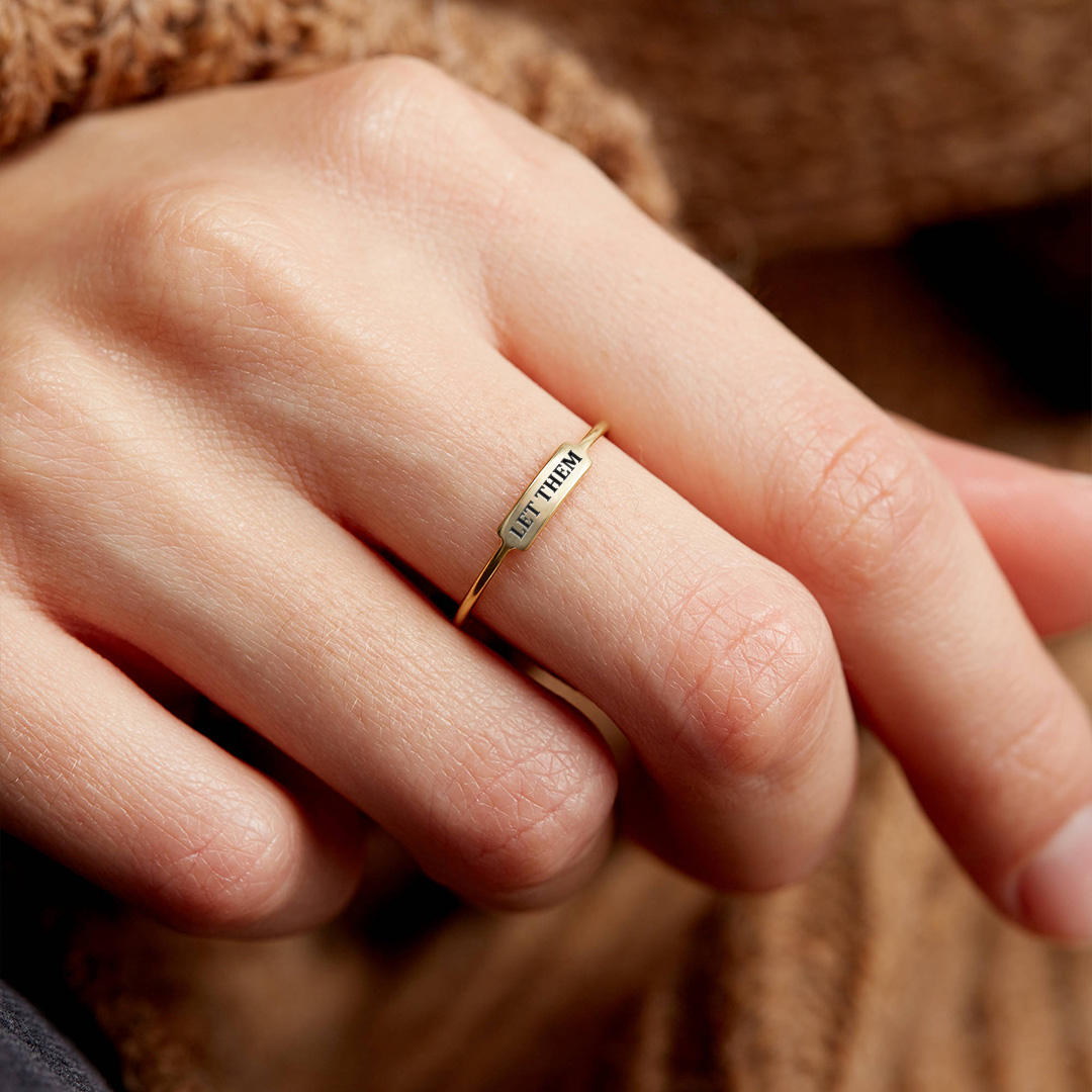 Let Them Dainty Bar Ring