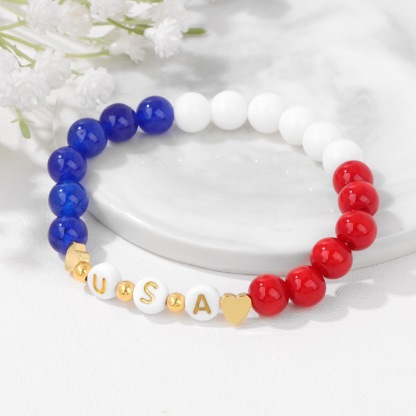 USA Letter Beads Bracelet