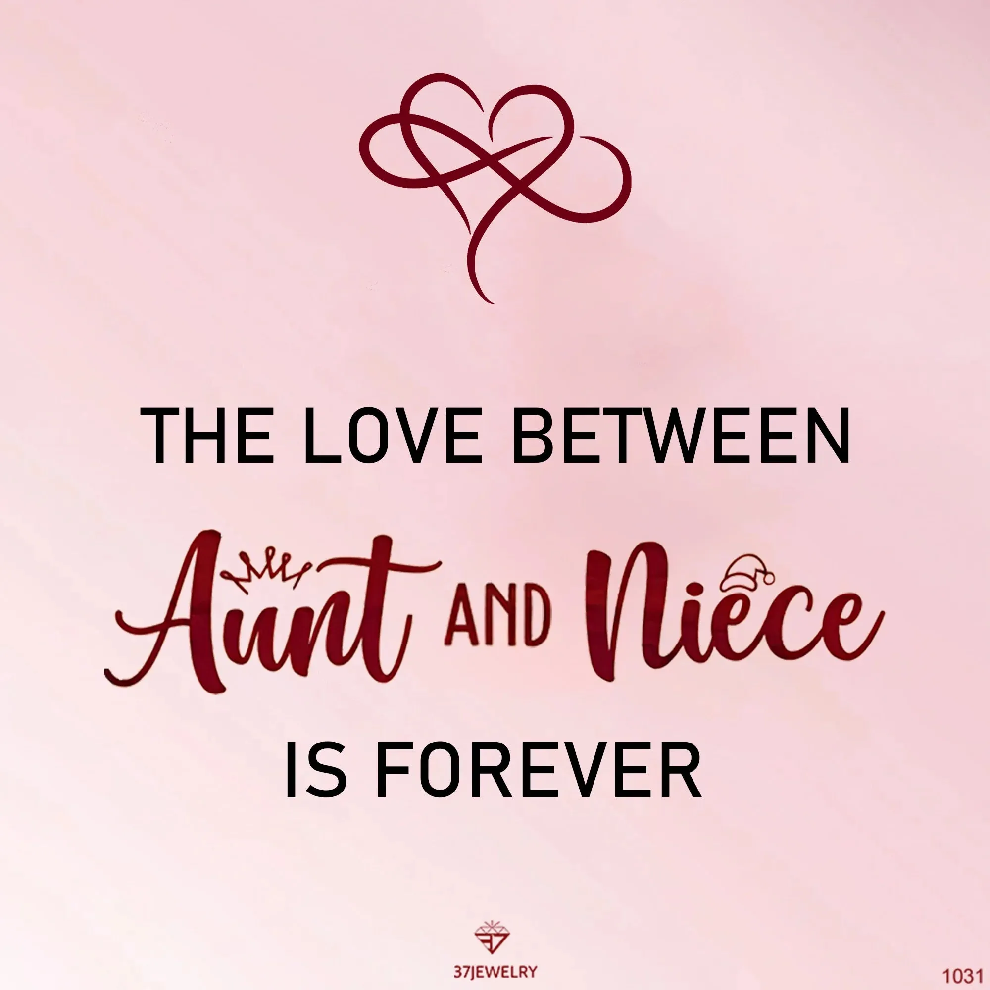 Aunt and Niece Forever Linked Together Double Heart Birthstone Bracelet