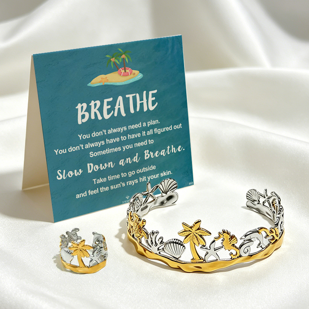 Slow Down And Breathe Ring And Bracelet