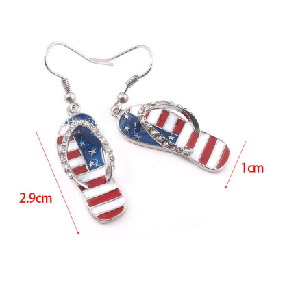 US Flag Slippers Earrings