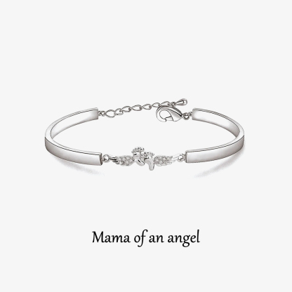 For Memorial - Mama Of An Angel Wing  Bracelet