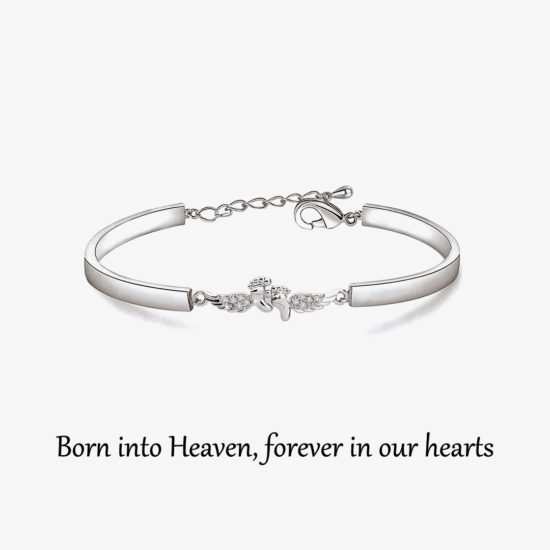 For Memorial -  Forever In Our Hearts Wing  Bracelet
