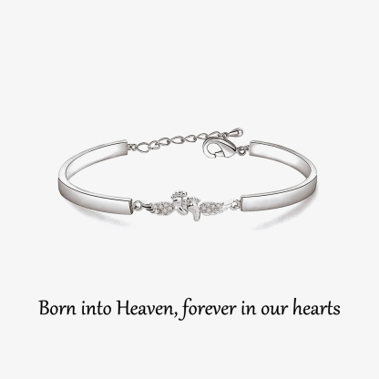For Memorial -  Forever In Our Hearts Wing  Bracelet