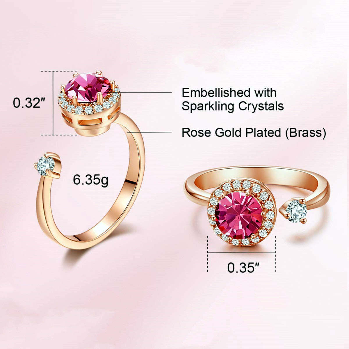 S925 Drive Away Your Anxiety Crystal Fidget Ring