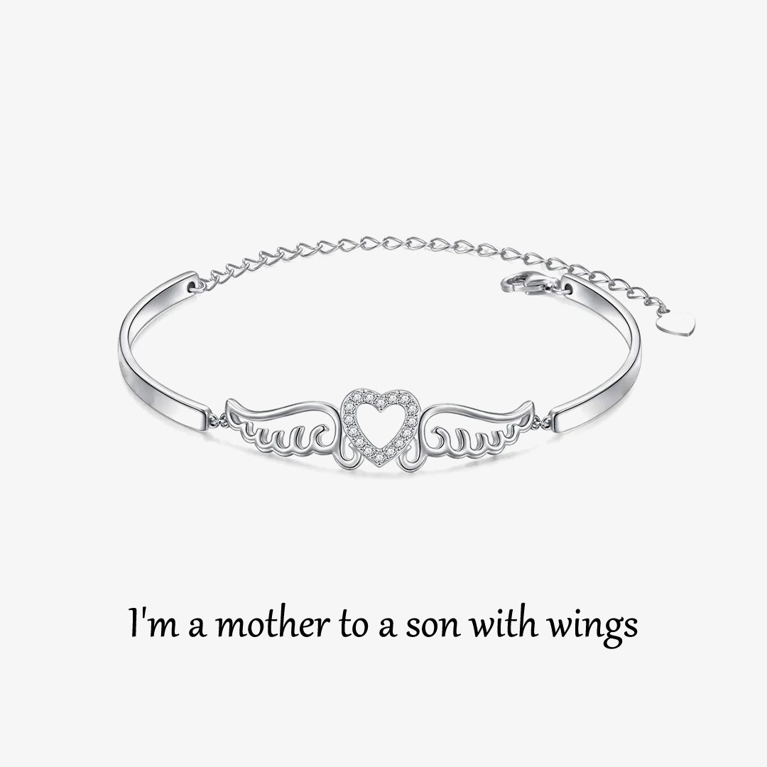 For Memorial - I Am A Mother To A Son With Wings Wings Bracelet