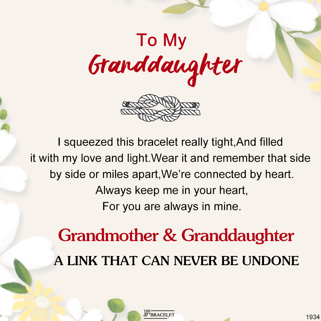 For Daughter - Grandmother & Granddaughter A link That Can Never Be Undone Peach Blossom Knot Bracelet