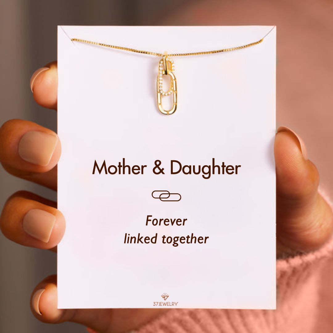 S925 Mother & Daughter Forever Linked Together Necklace - Silver