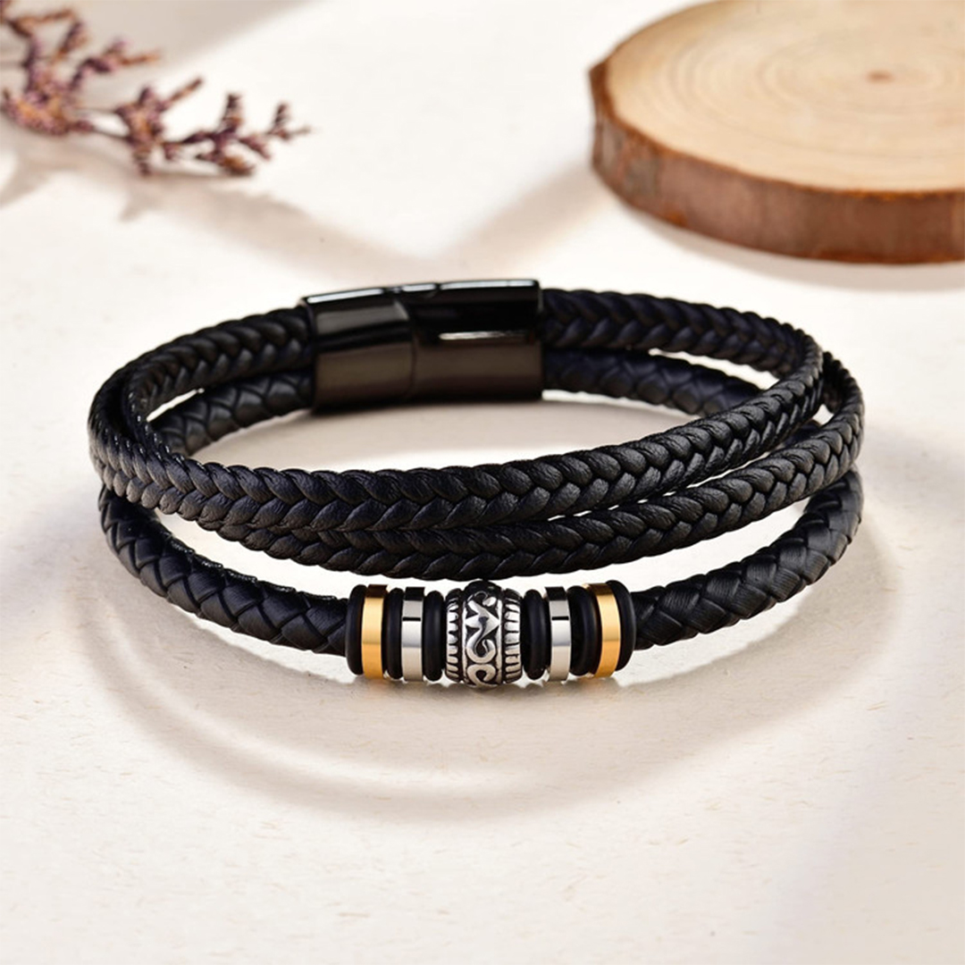 For Grandson - I Love You Forever and Always Vintage Bead Braided Bracelet