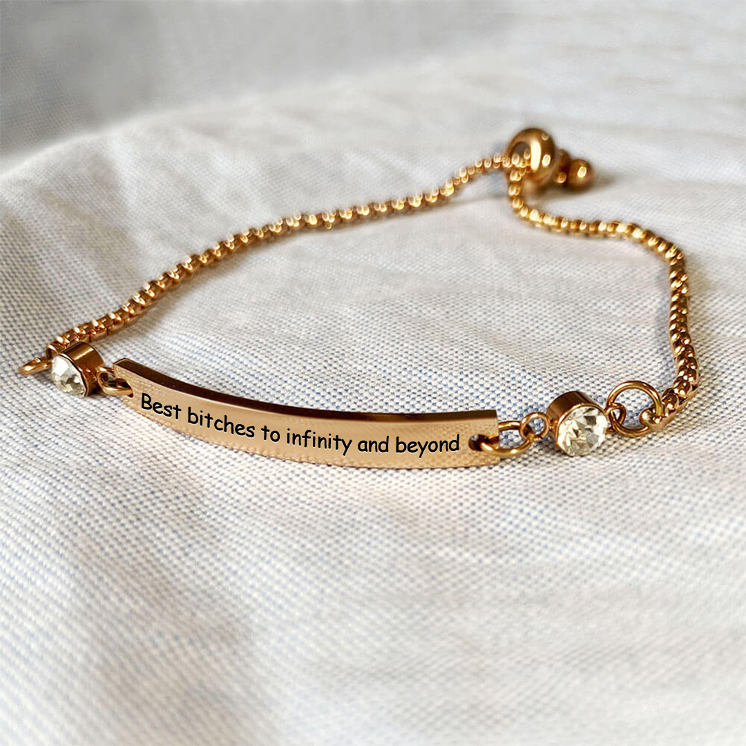 For Friend-Best bitches To Infinity and Beyond Customized Birthstones Bracelet