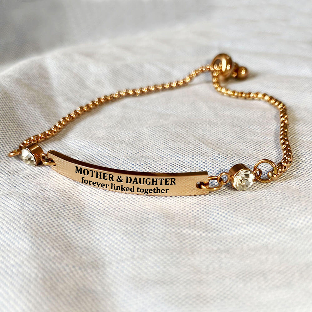 Mother & Daughter Forever Linked Together Custom Birthstones Bracelet
