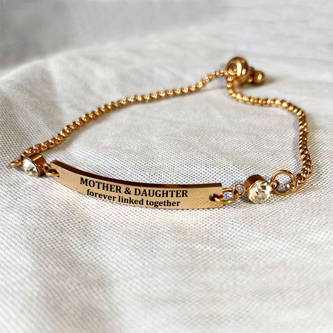 Mother & Daughter Forever Linked Together Custom Birthstones Bracelet