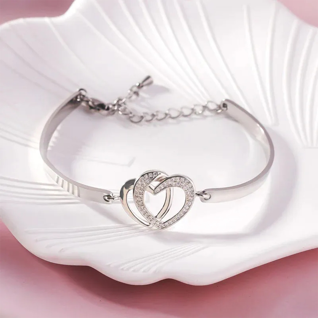 For Bonus Daughter - Double Heart Three-section Bracelet