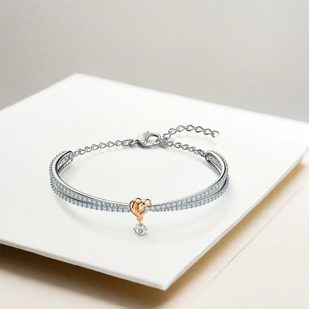 For Daughter- I Will Be With You Forever Love Knot Pendant Bracelet