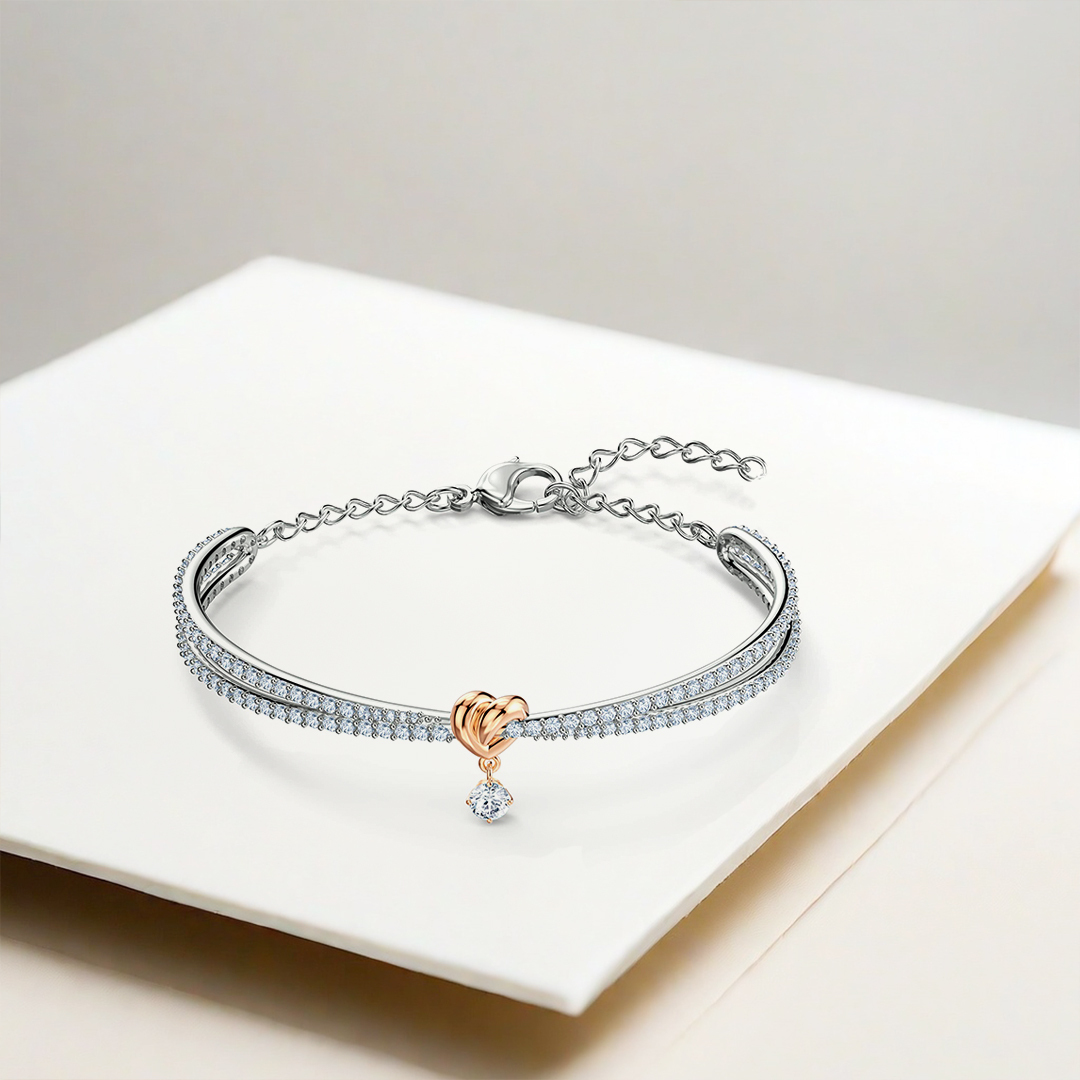 For Daughter- I Will Be With You Forever Love Knot Pendant Bracelet