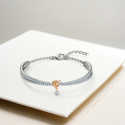 For Daughter- I Will Be With You Forever Love Knot Pendant Bracelet