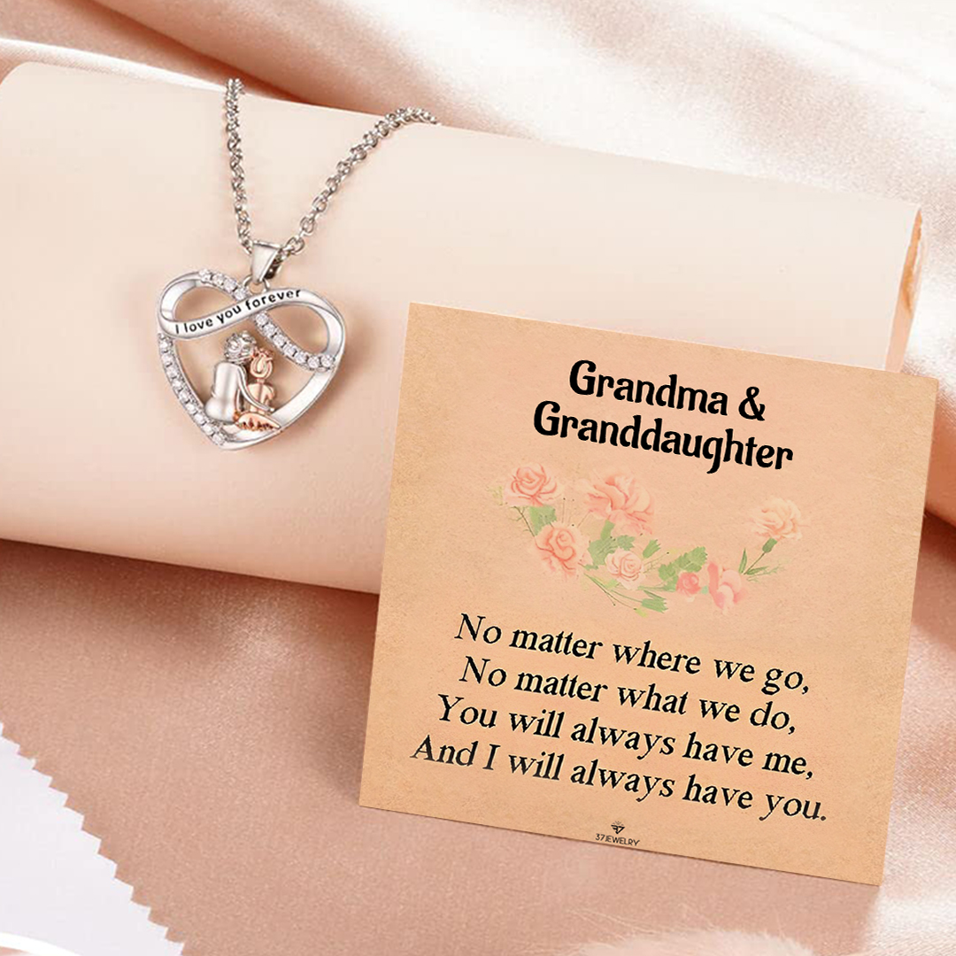 For Granddaughter- S925 You Will Always Have Me And I Will Always Have You Infinity Heart Necklace