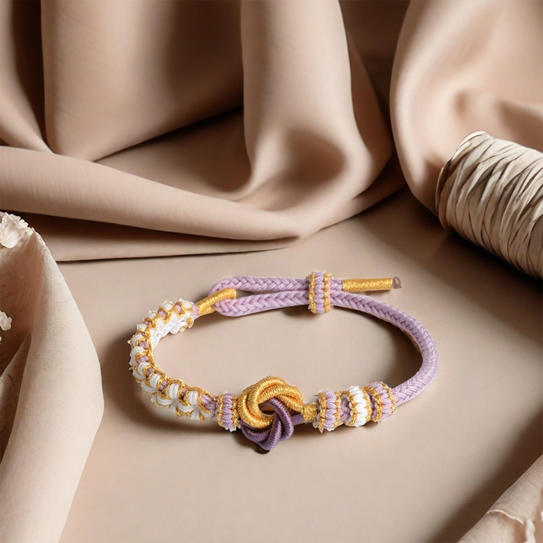 For Granddaughter Bracelet A Link That Can Never Be Undone Peach Blossom Knot Bracelet