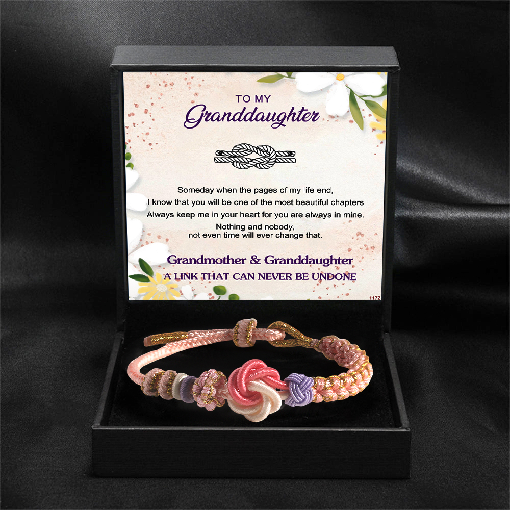 For Granddaughter - A LINK THAT CAN NEVER BE UNDONE Peach Blossom Knot Bracelet