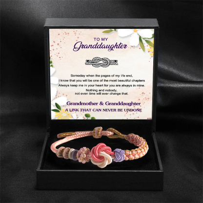 For Granddaughter - A LINK THAT CAN NEVER BE UNDONE Peach Blossom Knot Bracelet