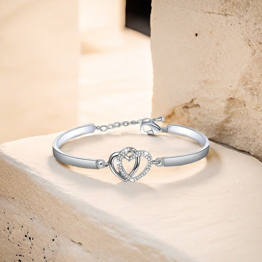 For Granddaughter - I Love You Forever And Always Double Heart Bracelet