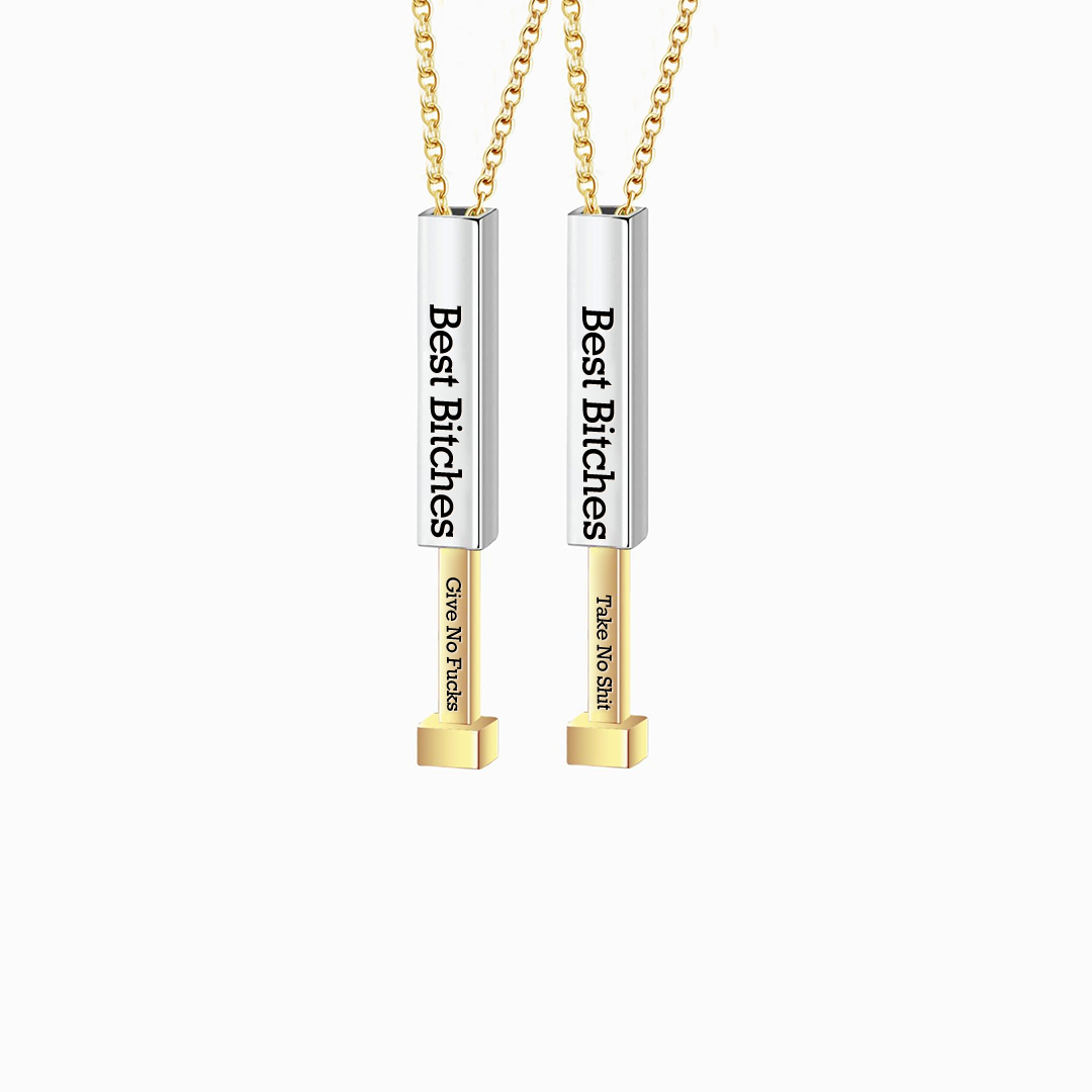 For Friend - Best Bitches Mantra Necklace