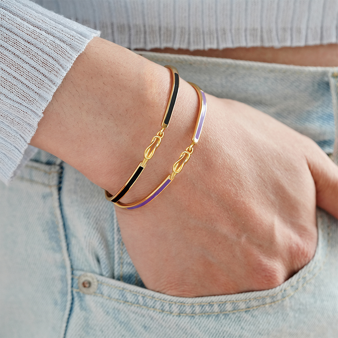 Mom & Daughter Forever Linked Enamel Knot Bracelet