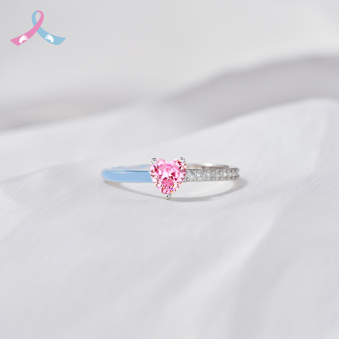 Mama Of An Angel Pink Heart Ring