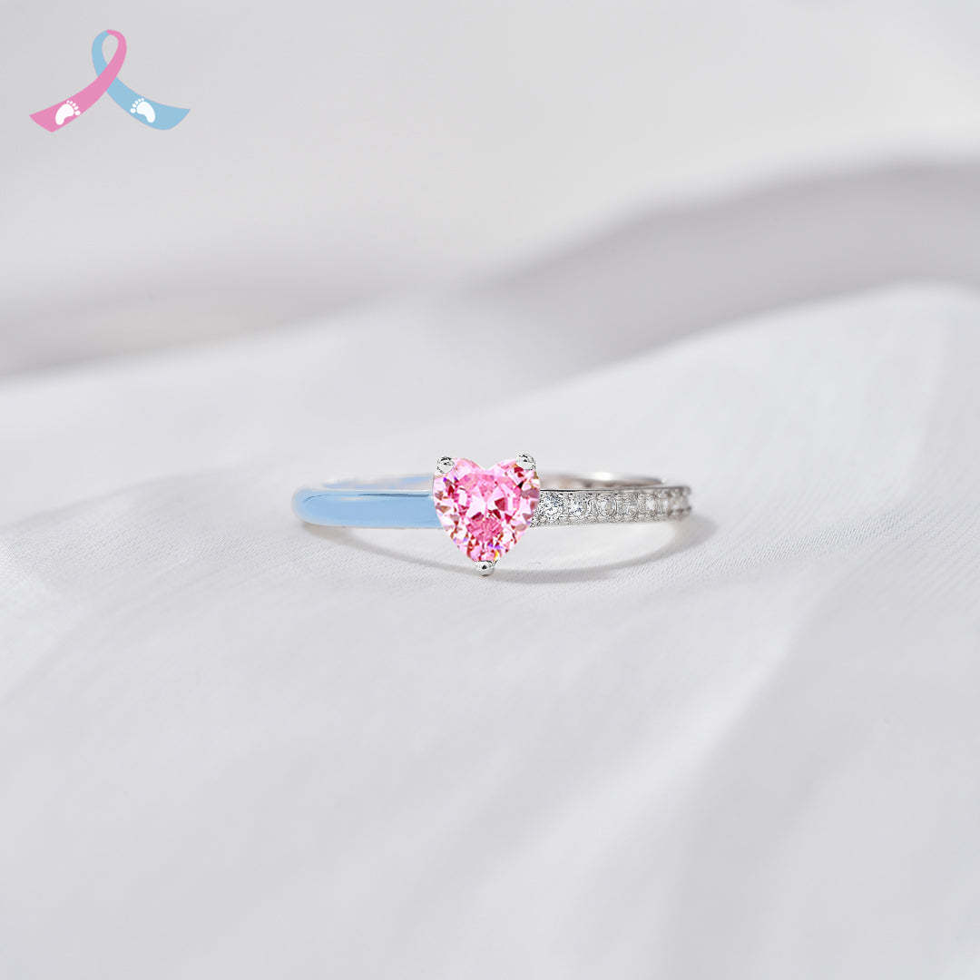 Mama Of An Angel Pink Heart Ring