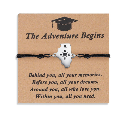 The Adventure Begins Map Bracelet