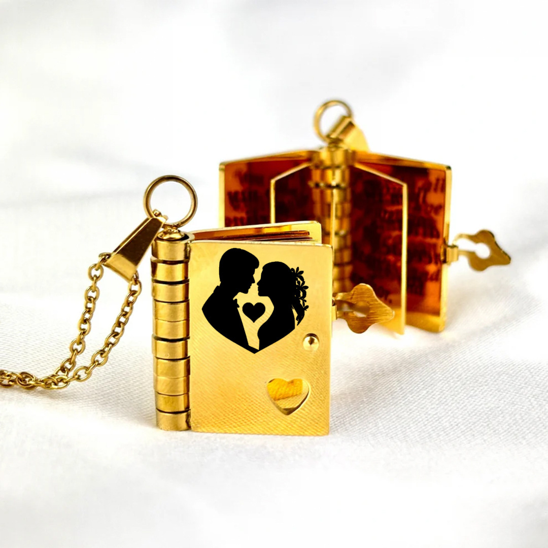 For My Husband Book Necklace