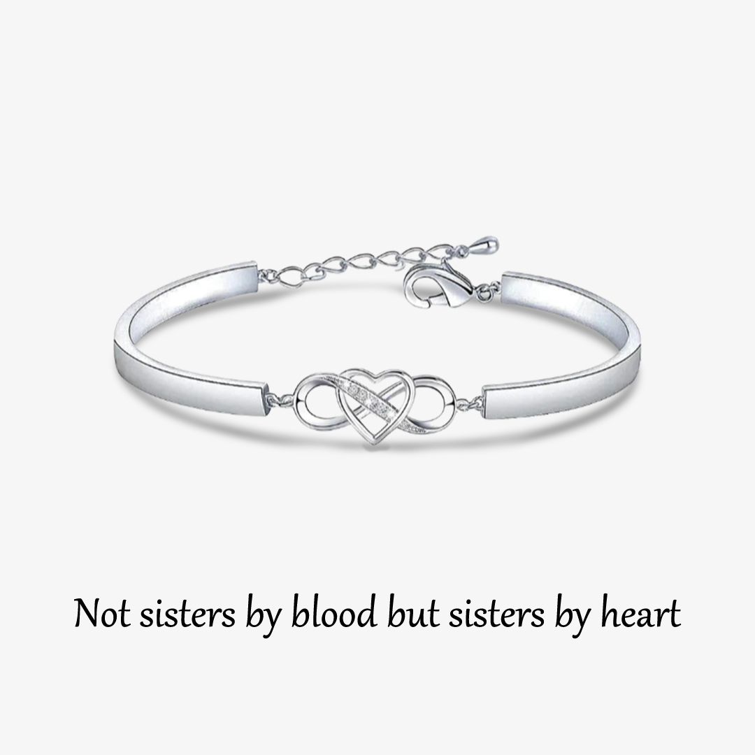 For Friend - Not Sisters By Blood But Sisters By Heart Infinity Bracelet