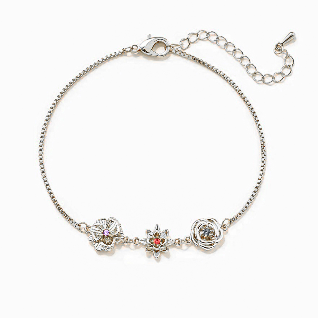 For Friends- 1-10 Three-Dimensional Custom Birth Flowers Bracelet