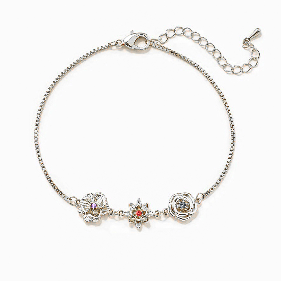 For Friends- 1-10 Three-Dimensional Custom Birth Flowers Bracelet