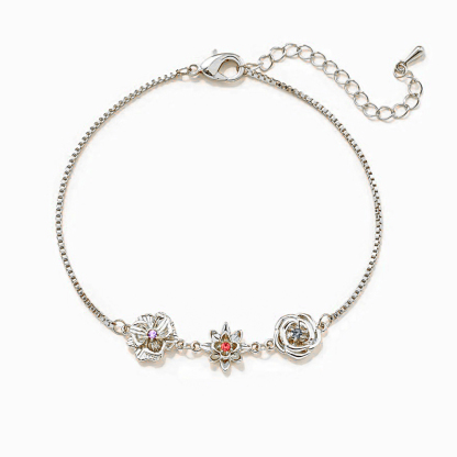For Friends- 1-10 Three-Dimensional Custom Birth Flowers Bracelet