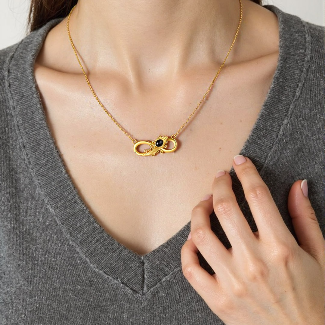 Guardian Angel Infinity Feather Necklace