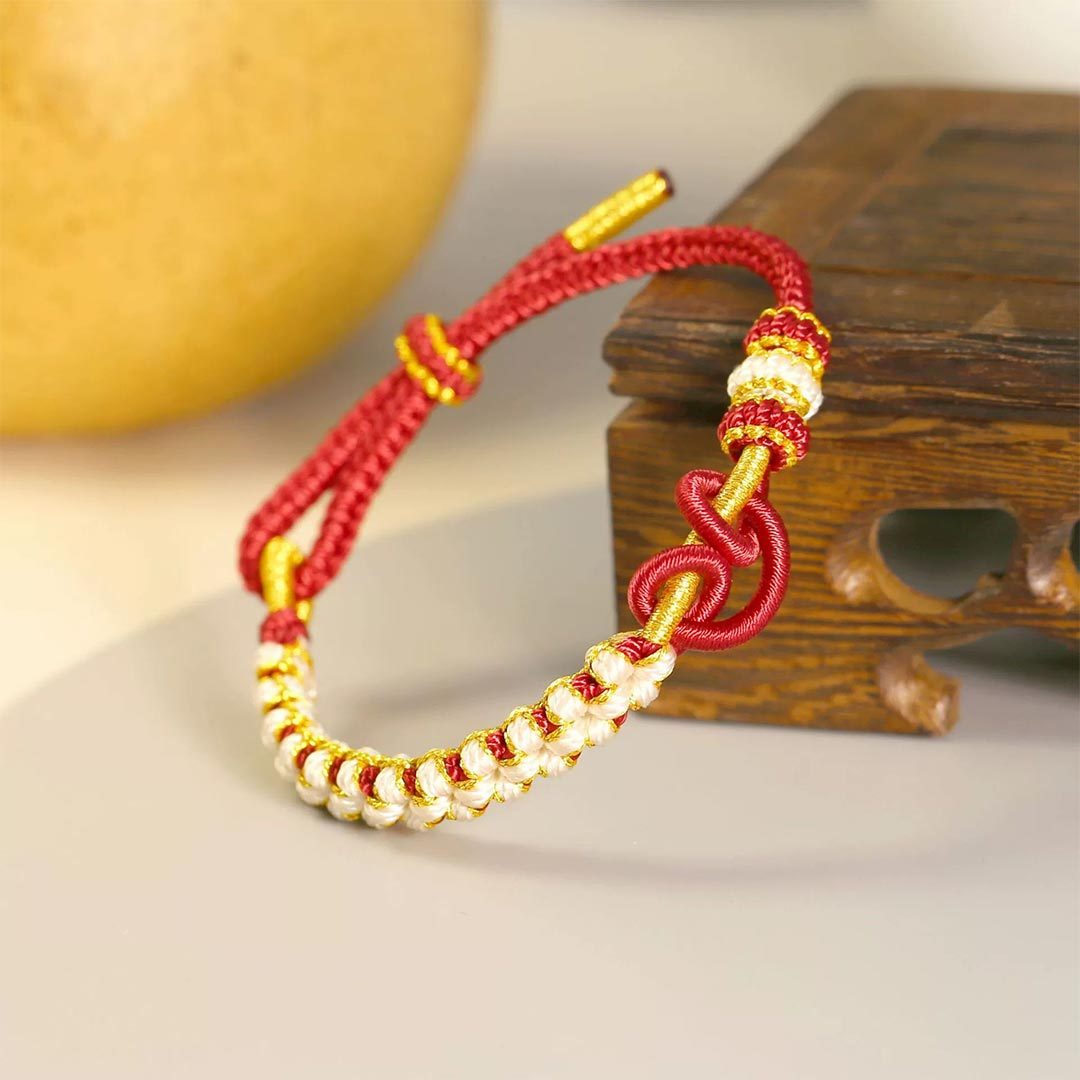 For Granddaughter - A Link That Can Never Be Undone Peach Blossom Knot Bracelet