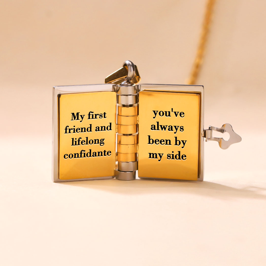 For Sisters- I Love You Sister Book Necklace