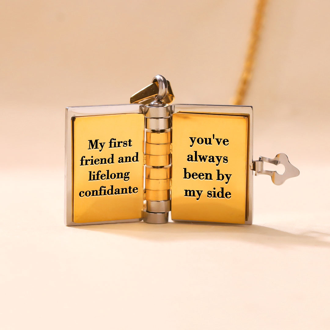 For Sisters- I Love You Sister Book Necklace