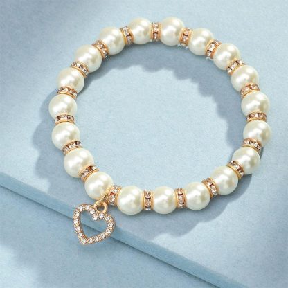 For Granddaughter - The Most Beautiful Chapter Heart Pearl Beaded Bracelet