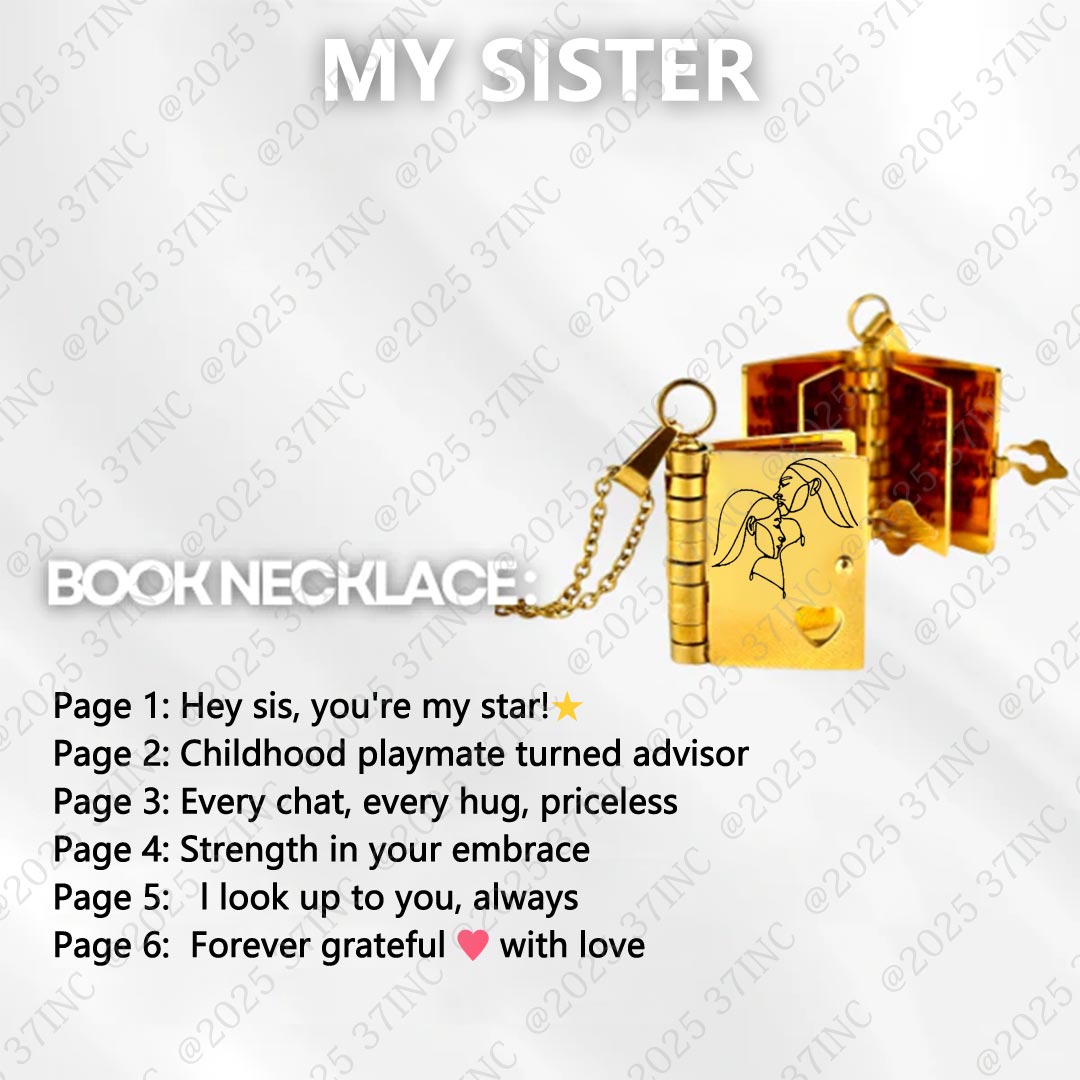 For Sisters- You're My Star Book Necklace