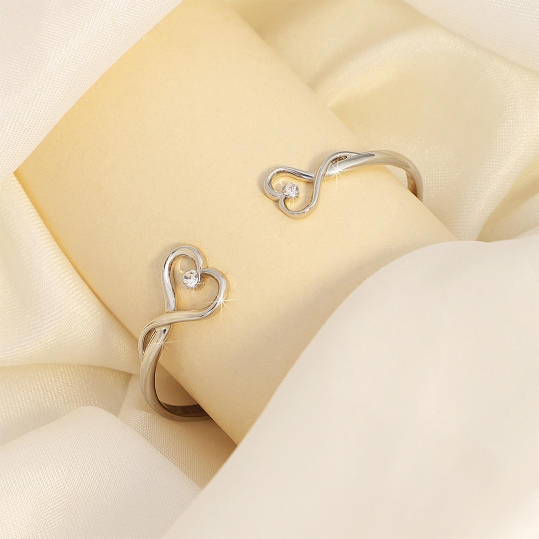 You Will Always Be My Granddaughter Double Heart Style Engraved Bracelet