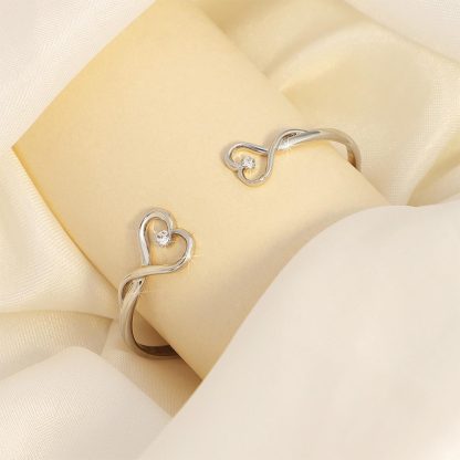 You Will Always Be My Granddaughter Double Heart Style Engraved Bracelet