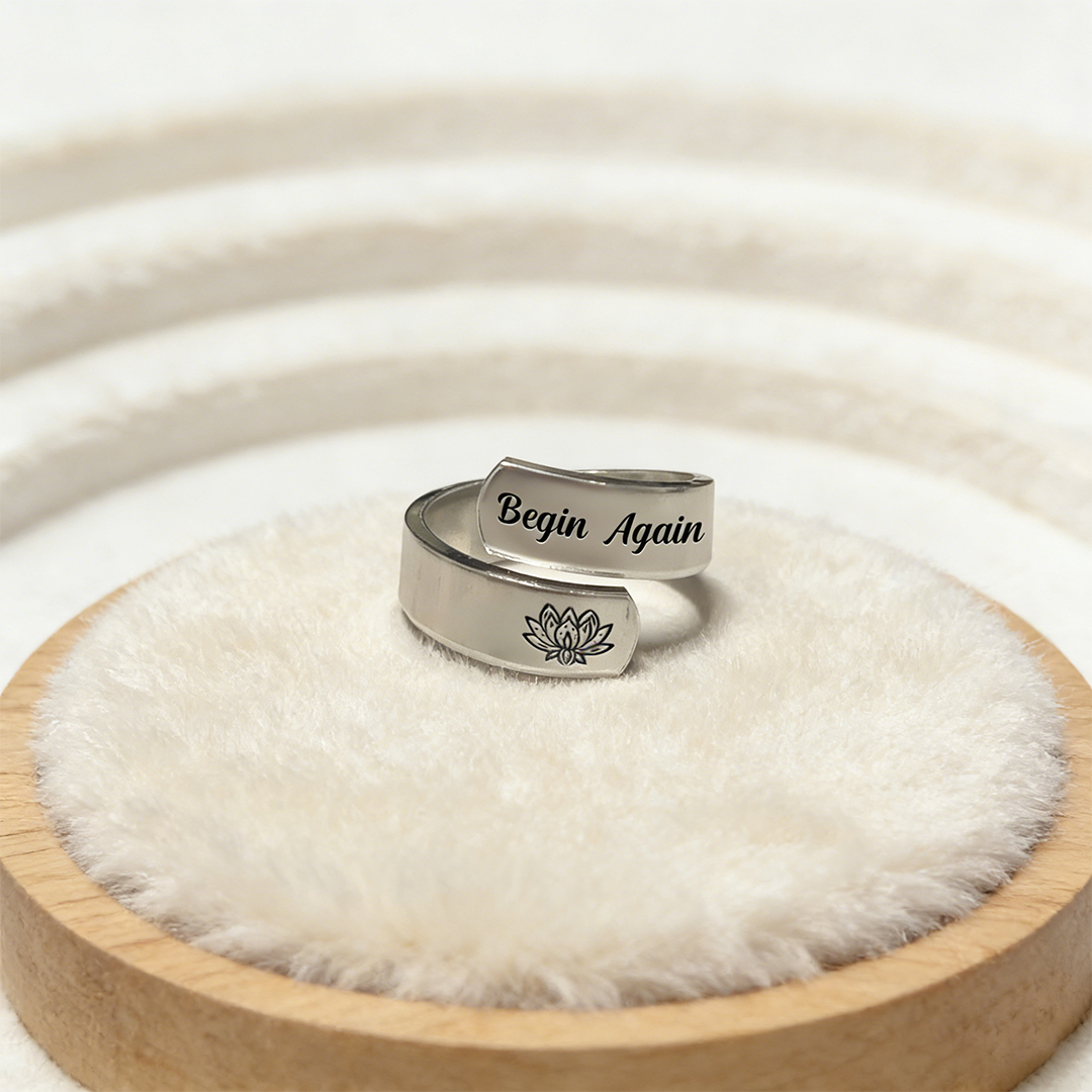 Fuck It and Begin Again Open Lotus Ring