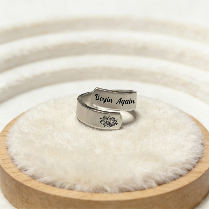 Fuck It and Begin Again Open Lotus Ring