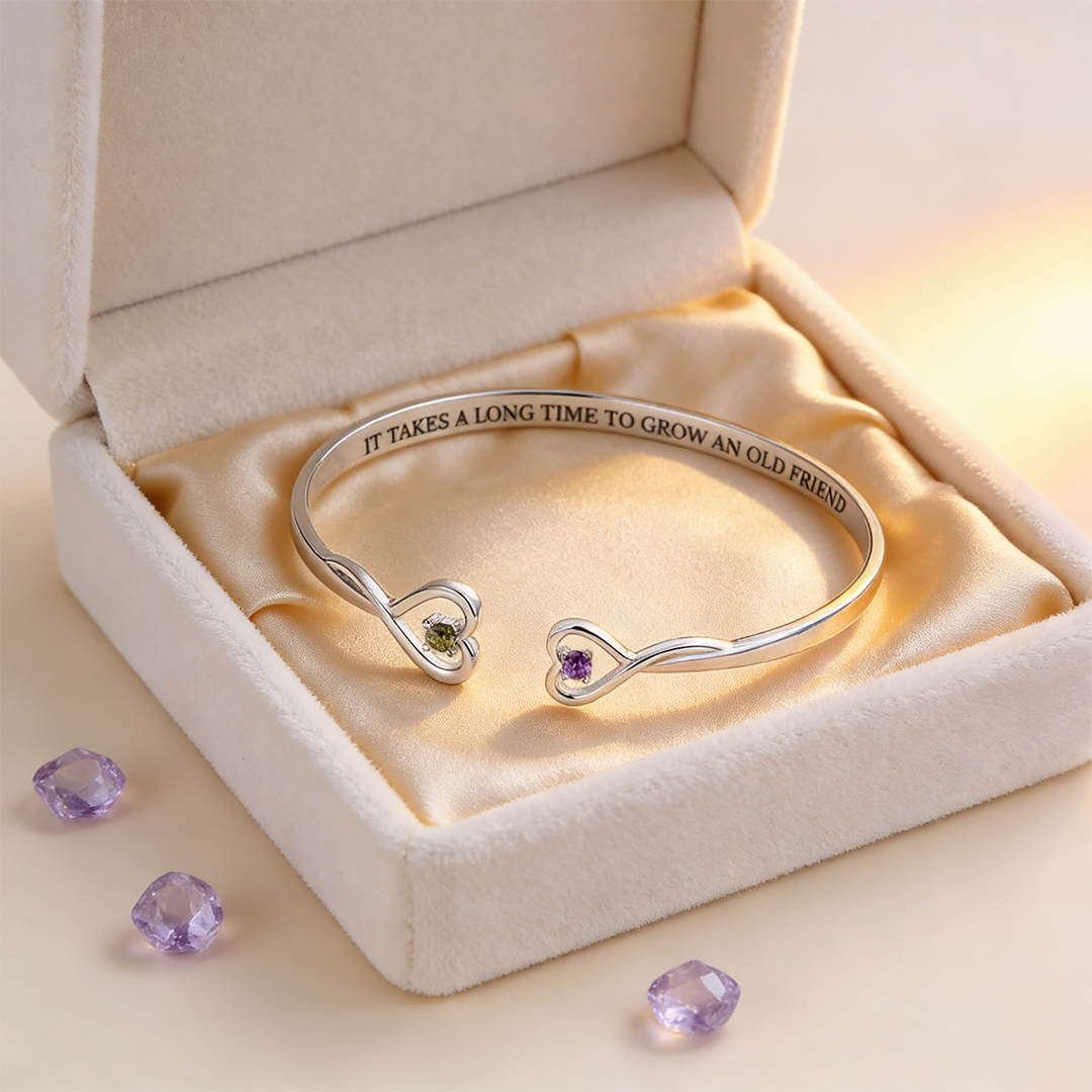 For Friends - Here's To Another Year Of Us Custom Birthstones Bracelet