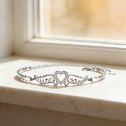 I'm a wife to a husband with wings heart Bracelet